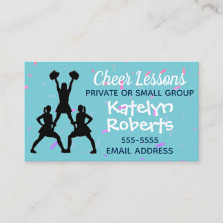 Cheer Lessons Turquoise Business Card