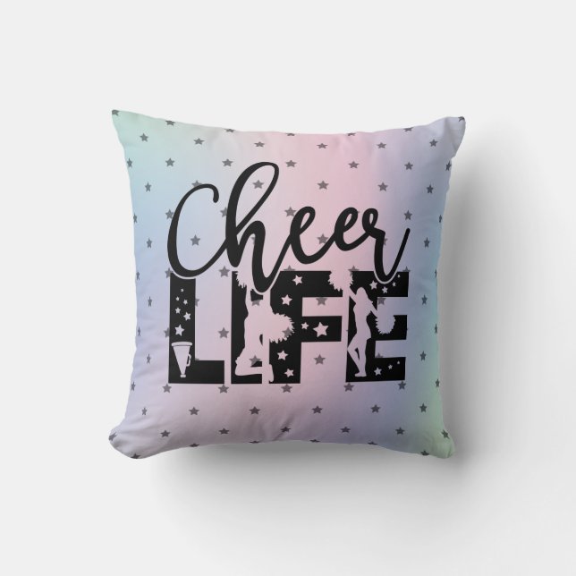 Cheer Life Glamourous Cheerleading Star Gradient Throw Pillow (Front)