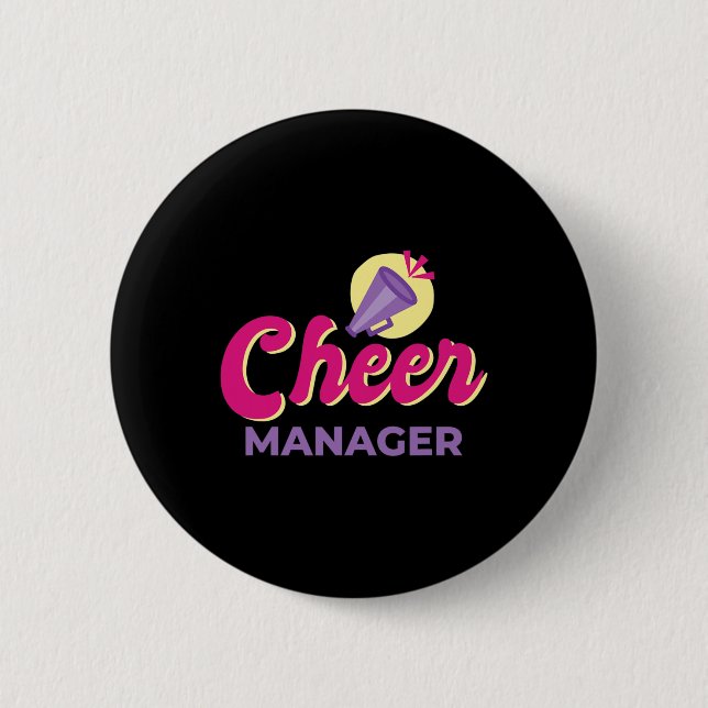 Cheer Manager Cheerleading _4  2 Inch Round Button (Front)
