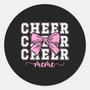 Cheer Meme Of A Cheerleader Meme Coquette Cheerlea Classic Round Sticker
