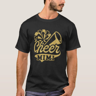 Cheer Mimi Biggest Fan Cheerleader Black Yellow Go T-Shirt