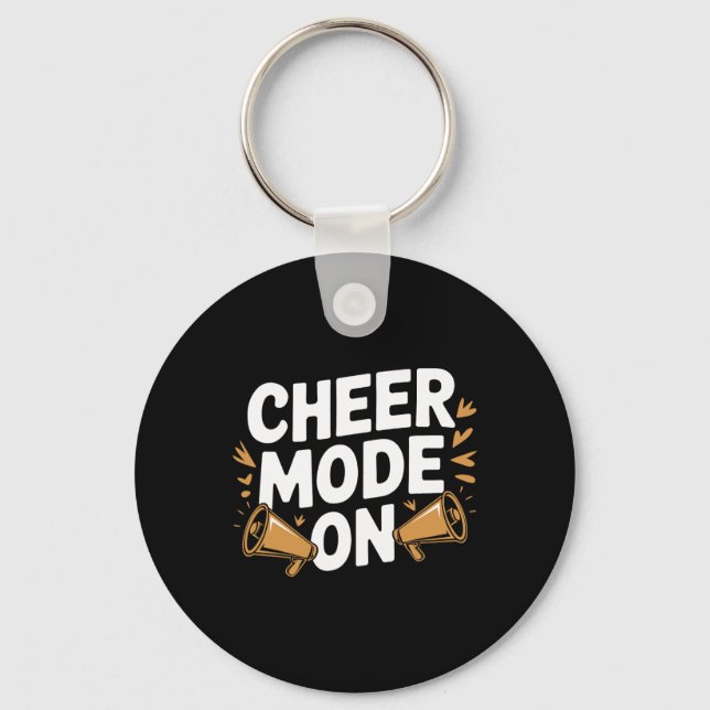 Cheer Mode On, Cheering Cheerleader Cheerleading  Keychain (Front)