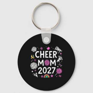 Cheer Mom 2027 Pom Pom Rainbow Spirit Fun Keychain
