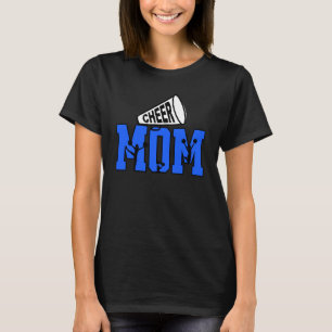 Cheer Mom Biggest Fan Blue and White T-Shirt