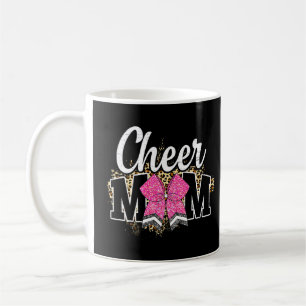 Cheer Mom Biggest Fan Leopard Print And Pom Pom Coffee Mug