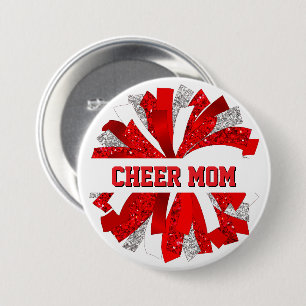 Cheer Mom Button Pin