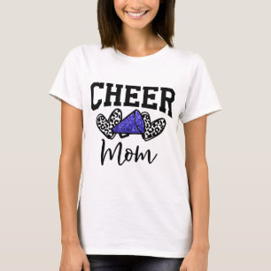 Cheer Mom Cheerleading Mom Leopard Cheetah Messy B T-Shirt