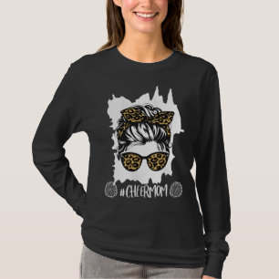 Cheer Mom Cheerleading Mom Leopard Cheetah Messy B T-Shirt