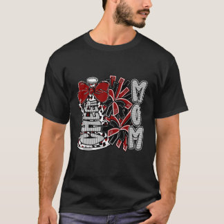 Cheer Mom Coquette Bow Football Season Game Day Ch T-Shirt