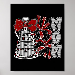 Cheer Mom Coquette Bow Footll Season Game Day Chee Poster