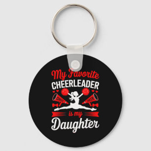 Cheer Mom Dad My Favourite Cheerleader Is My Daugh Keychain