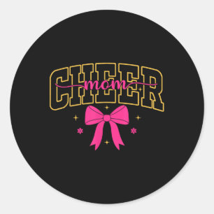 Cheer Mom Football Cheerleader Mother Mama Funny M Classic Round Sticker