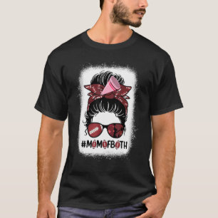 Cheer Mom Football Cheerleading Mom Of Both Messy T-Shirt