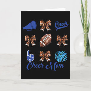Cheer Mom Footll Coquette Bow Cheerleading Mama Wo Card