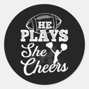 Cheer Mom Footll Son Cheerleading Daugher Cheer Classic Round Sticker