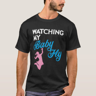 Cheer Mom Gift Watching My Baby Fly Cheerleader Fl T-Shirt