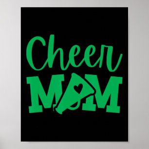 Cheer Mom Green Cheerleading Poster