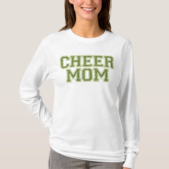 Cheer Mom Green Glitter T-Shirt