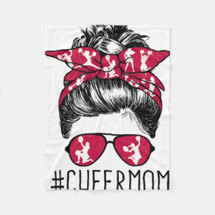 Cheer Mom High School Cheer Cheerleading Pom Pom L Fleece Blanket