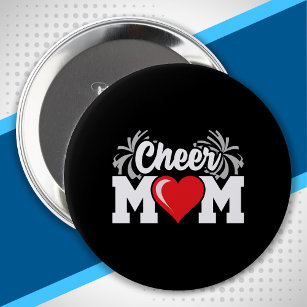 Cheer Mom - High School Cheerleader - Cheerleading 4 Inch Round Button