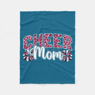 Cheer Mom Leopard Cheerleader Cheerleading Artwork Fleece Blanket