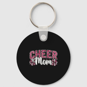 Cheer Mom Leopard Cheerleader Cheerleading Keychain