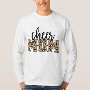 Cheer Mom Leopard Print Womens Proud Cheerleader M T-Shirt