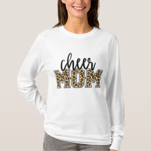 Cheer Mom Leopard Print Womens Proud Cheerleader M T-Shirt