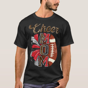 Cheer Mom Maroon Leopard Letters Cheer Pom Poms 1 T-Shirt