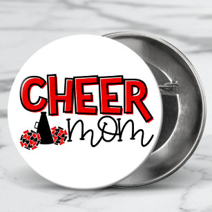Cheer Mom Modern Typography 2 Inch Round Button