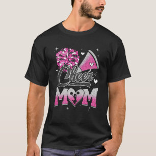 Cheer Mom Pink White Cheerleading Football Fan For T-Shirt