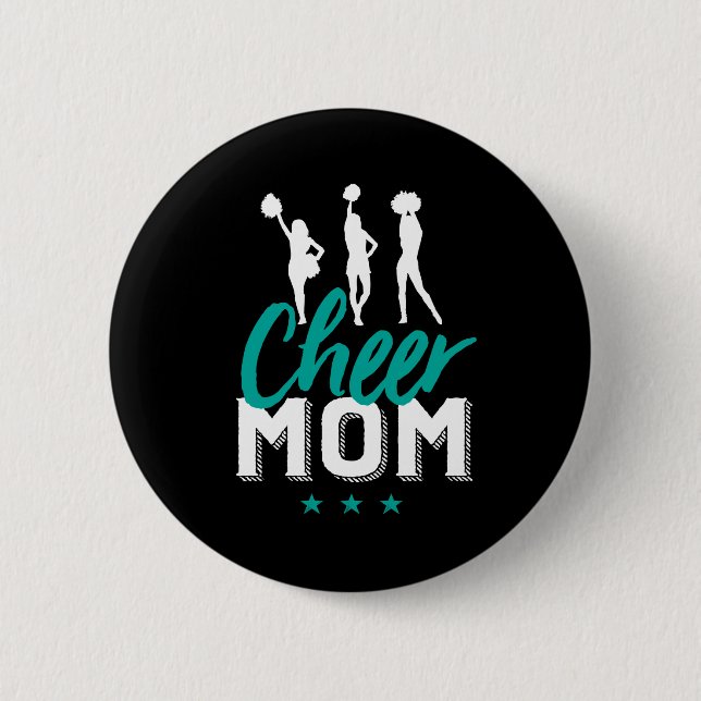 Cheer Mom Proud Mother of Cheerleader Daughter 2 Inch Round Button (Front)