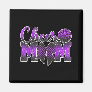 Cheer mom purple cheerleader game day cheer mama magnet