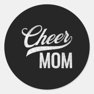 Cheer Mom Red And White Cheerleading Matching Pare Classic Round Sticker