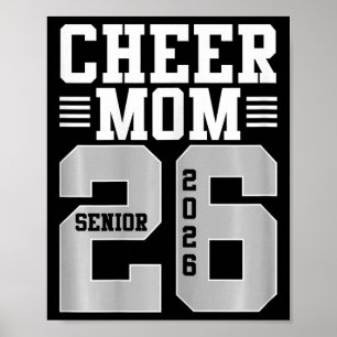 Cheer Mom Senior 2026 Cheerleaders Graduation Moth Poster