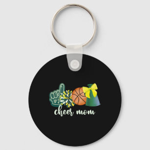 Cheer Mom Sketll Shirt Cheer Cheerleading Women Gi Keychain