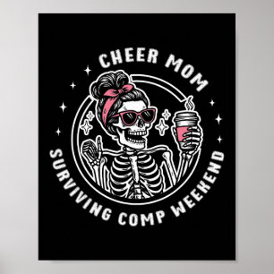 Cheer Mom Surviving Comp Weekend Cheerleading Moth Poster