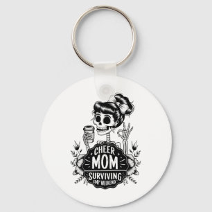 Cheer Mom Surviving Comp Weekend Cheerleading Pare Keychain