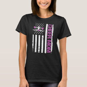 Cheer Mom USA American Flag Cheerleading Cheerlead T-Shirt
