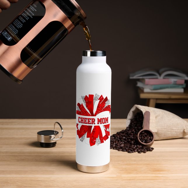 Cheer Mom Water Bottle (Coffee (Rotated))