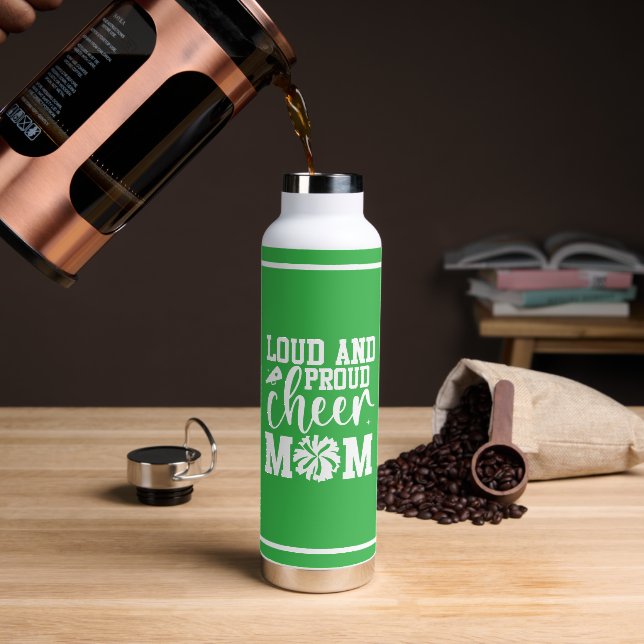 Cheer Mom Water Bottle (Coffee (Rotated))
