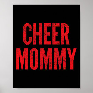 Cheer Mommy Cheerleading Mom Red Matching Parents Poster