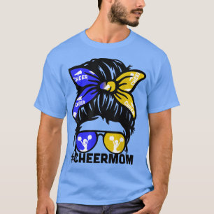Cheer Mother Mama Blue & Gold Cheerleading Mom Mes T-Shirt