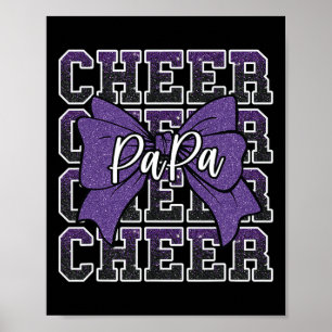 Cheer Papa Dad Bow Sport Cheerleader Cheerleading Poster