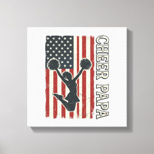 Cheer Papa USA Flag Vintage Cheer Design_1 Canvas Print