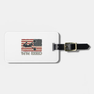 Cheer Papa USA Flag Vintage Cheer Design_1 Luggage Tag