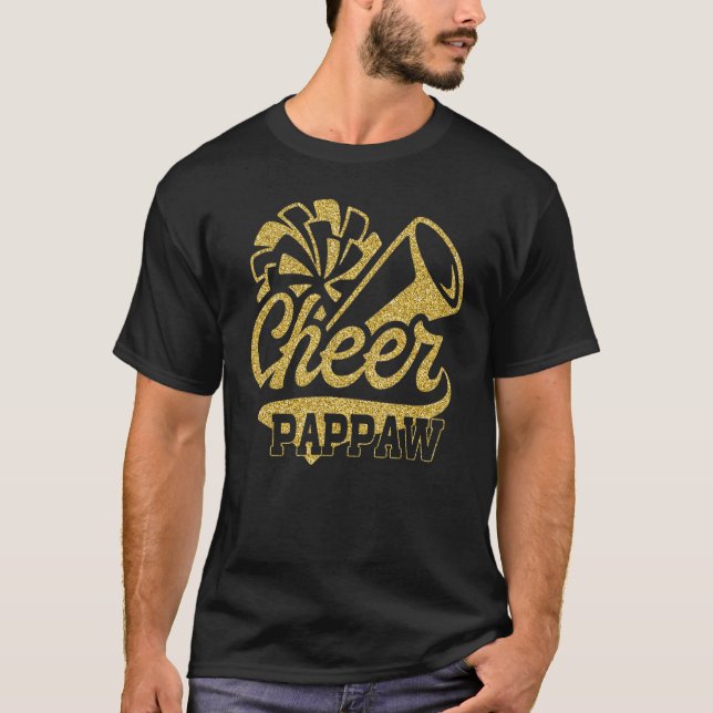 Cheer Pappaw Biggest Fan Cheerleader Father's Day T-Shirt (Front)