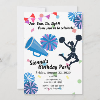 Cheer Pompoms Cheerleader Invitation