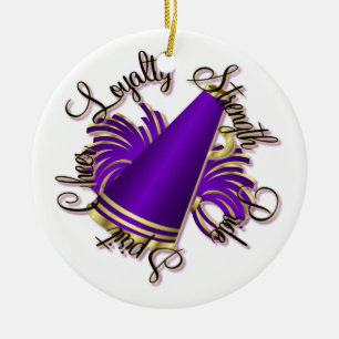 Cheer Purple and Gold Qualities One-Sided Ornament