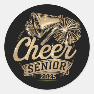 Cheer Senior 2025 Cheerleader Graduation Class Of Classic Round Sticker